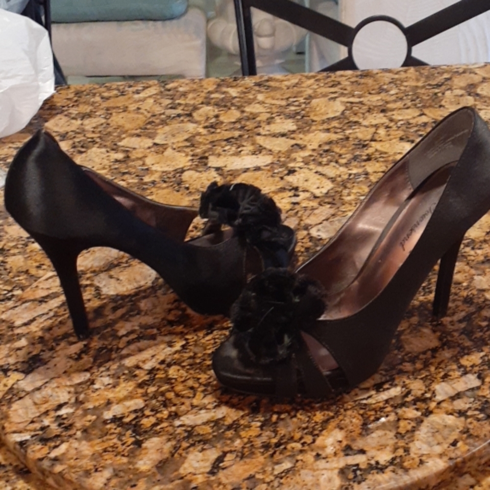 Women's black Satin  3 " Stilettos